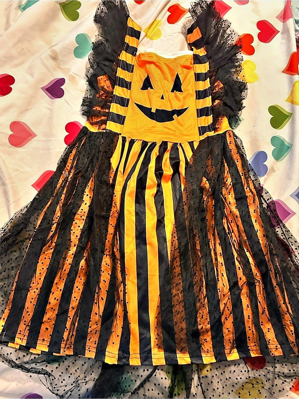 Kids Halloween Pumpkin Costume Dress Orange & Black